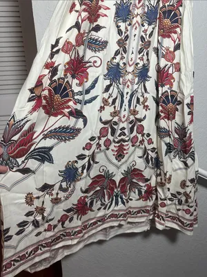 NEW FARM Rio Bohoflor Maxi Dress Birds Tropical Exotic Resortwear Brazil Size XS thumbnail 10