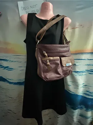 Rosetti Women’s Soft Leather Burgundy & Tan Multi-Pocket Hobo Satchel Bag Purse thumbnail 3