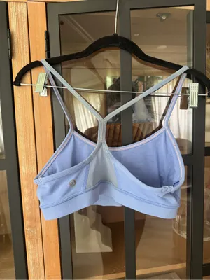 Lululemon Flow Y Bra IV sports racerback Lullaby periwinkle mesh luon thumbnail 9