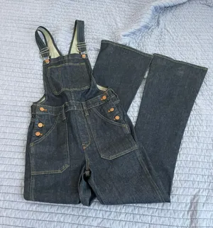 Madewell Flea Market Flare denim overalls thumbnail 1