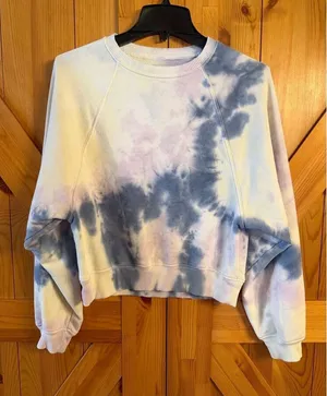 American Eagle Women’s Blue Tie Dye Long Sleeve Sweatshirt READ Size XS (7370) thumbnail 1