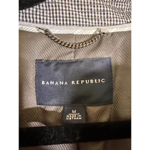 Banana Republic Gingham‎ Trench Raincoat Medium Belted Double Breasted Coat thumbnail 9