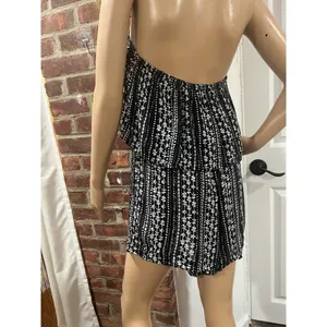 Free People Strapless Printed Ruffle Romper Boho Festival Mini S thumbnail 6