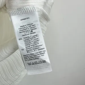 Madewell Ribbed V Neck Polo Tee Top Stretch Lyocell Lighthouse Ivory Slim S NWT thumbnail 10