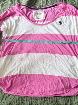 Abercrombie & Fitch Pink White Striped Scoop Neck Shirt Small Y2K Vintage thumbnail 5
