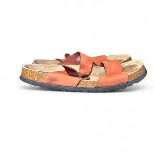L.L. Bean Leather 2-Strap Slide Sandals Women’s Size 8.5 Brown Cork Comfort thumbnail 2