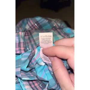 Victoria’s Secret Blue Pink Plaid Sleepshirt Long Sleeve‎ Button Front Medium thumbnail 12
