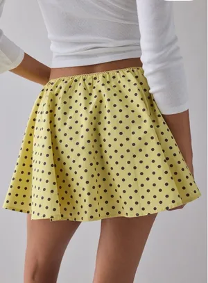 Urban outfitters Kimichi blue yellow polka dot skirt thumbnail 4