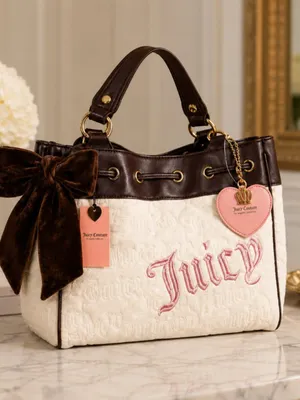 Juicy Couture Daydreamer Tote Angel Pink Brown Y2K Shoulder Bag NWT thumbnail 7