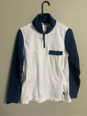 Helly Hansen Sunset 1/2 Zip Fleece Womens Size Medium White Navy Blue Polartec thumbnail 1
