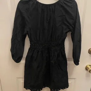Universal Threads Black Eyelet Mini Dress Long Sleeve Smocked Waist XS Boho thumbnail 6