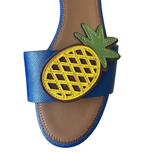 Tory Burch‎ Pineapple Accent Slide Sandals Blue Size 7 thumbnail 3