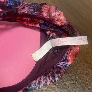 VS PINK Floral Orchid Wildflower High Neck Mesh Push Up Bralette $40 EUC M thumbnail 7