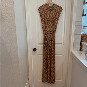 Free People vibe check one piece funky print jumpsuit thumbnail 4
