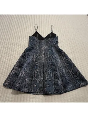 Lovers + Friends Blue Snakeskin Print Mini Cocktail Dress Strapless Sz S Small thumbnail 7