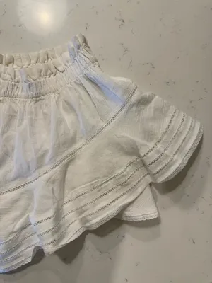 Aerie White Flowy Ruffle Shorts Small Petite Boho Lounge Summer thumbnail 6