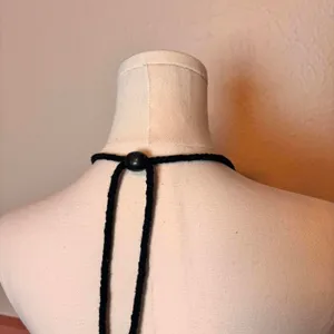 y2k boho chic beaded halter going out top wildcat sz medium cotton black thumbnail 4