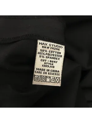 Max Studio Vintage Black Pencil Skirt Womens Size 6 Cotton Blend Back Vent Satin thumbnail 4