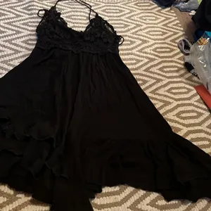 Free people one black lace top‎ mini swing dress xs thumbnail 2