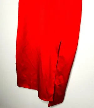 Elliatt Women's Red Satin V-Neckline Sleeveless Satin Midi Dress Size XS thumbnail 6