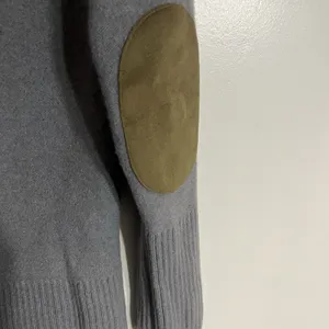 Cabelas 100% Lambs Wool Leather Elbow Patch Cardigan Size‎ Small Gray Shawl Neck thumbnail 14