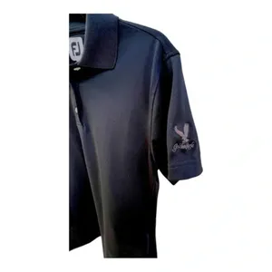 FootJoy Womens Size Small Black Golf‎ Polo Golden Eagle Logo Short Sleeve​​​ FJ thumbnail 2