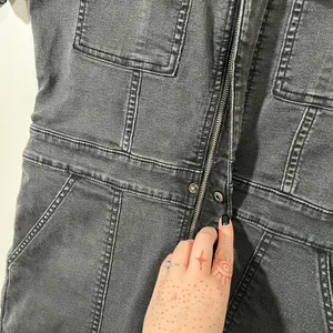 Aerie Denim Jumpsuit in Charcoal Gray Utility Size Large thumbnail 8