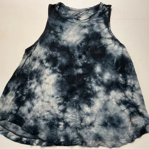 American Eagle Soft & Sexy Drapey Tank Tie Dye Black White Women Sz S thumbnail 1
