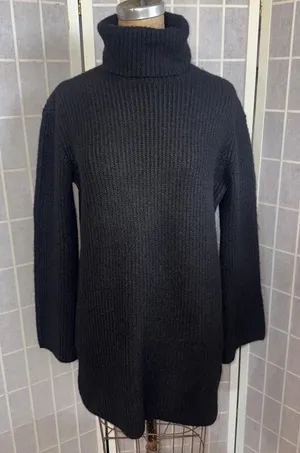 Steve Madden Black Long‎ Sleeve Minimalist Designer Sweater Dress Small NWT thumbnail 1