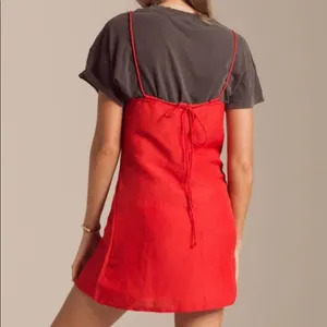 NEW Billabong Love Like Summer Linen Blend Red Dress M thumbnail 2