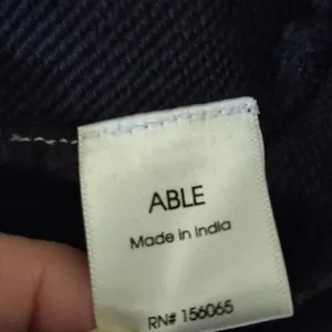 ABLE Size L Half Zip Pullover Sweatshirt Black Minimalist Capsule Size L thumbnail 4