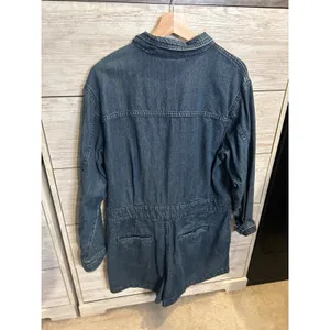 Universal Threads Denim Romper Medium Wash Long Sleeve Button Front Blue Size 16 thumbnail 4