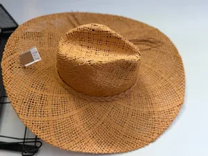 NWT Anarchy Street Wide Brim Braided Sun Hat Tan Boho Coastal Resort Beach thumbnail 1