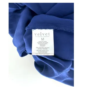 Velvet by Graham & Spencer Royal Blue V-Neck Button Front Viscose Blouse Medium‎ thumbnail 5