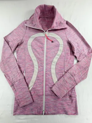 Lululemon Define Jacket Pink Space Dye Full‎ Zip Thumbholes Size 6 thumbnail 1
