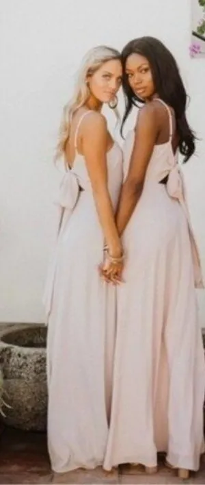 NWT Show Me Your Mumu Lauren Tie Back Chiffon Maxi Dress S Show Me Ring Crisp thumbnail 1
