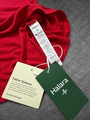 Halara Red Fitted Long Sleeve Henley Top Size S NWT thumbnail 4