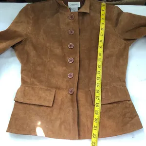 Vintage Brown genuine leather suede blazer thumbnail 6