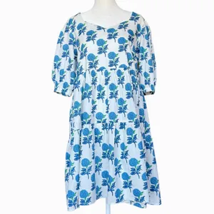 THML Short Sleeve Blue‎ Floral Mini Dress Sz S thumbnail 2