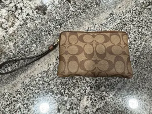 Coach Wristlet Wallet Leather Brown thumbnail 2