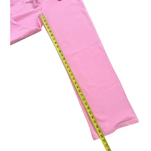 EDIKTED 06 Wide Leg Cotton Blend Drawstring Sweatpants size small Pink thumbnail 6