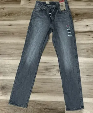 NEW Levi’s 501 Grey Straight High Rise Jeans Women’s 24X30 thumbnail 1