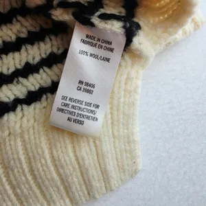 Theory Innis B‎ Loryelle Wool Sweater Black White Textured Stripe D1011730 thumbnail 3