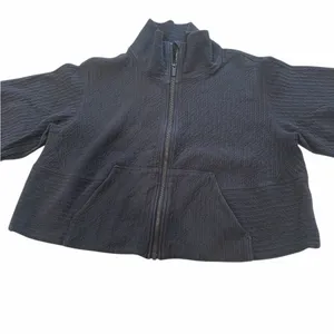 Lululemon Textured Cropped Jacket Zip Up Black Women's Size‎ M/L thumbnail 10