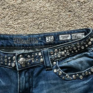 Miss Me Sexy Gems Sand Washed Blue Denim Skinny Jeans Pants **Size 30** 🔥🔥 thumbnail 5