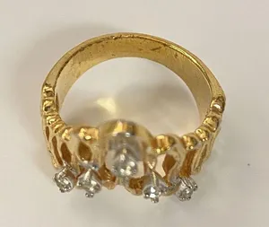 Vintage Tiara Or Crown Shape Ring Gold Plated Size 7 thumbnail 4