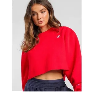 Champion Reverse Weave Red Cropped Sweatshirt‎ WL827 Small thumbnail 2