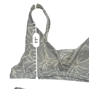 Madewell Reversible‎ Bikini Set Womens M Gray Tropical Floral High Waist Swim thumbnail 8