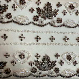Vintage La Regale Beaded Satin Evening Bag Cream Brown Artsy‎ Fairycore Ethereal thumbnail 4