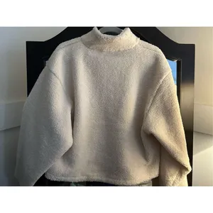 NEW Winter Long Sleeve Button Sherpa Crop Jacket L Size L thumbnail 3